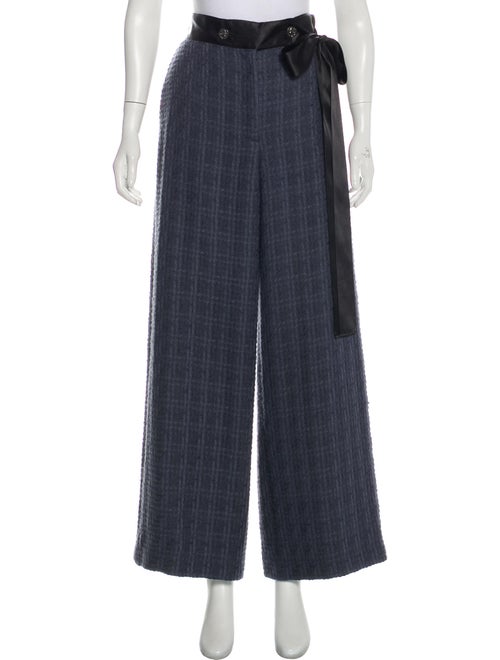Chanel Paris-Rome Tweed Wide-Leg Pants