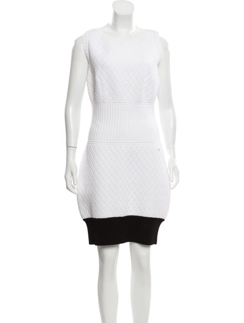 Chanel Quilted Sleeveless Dress White