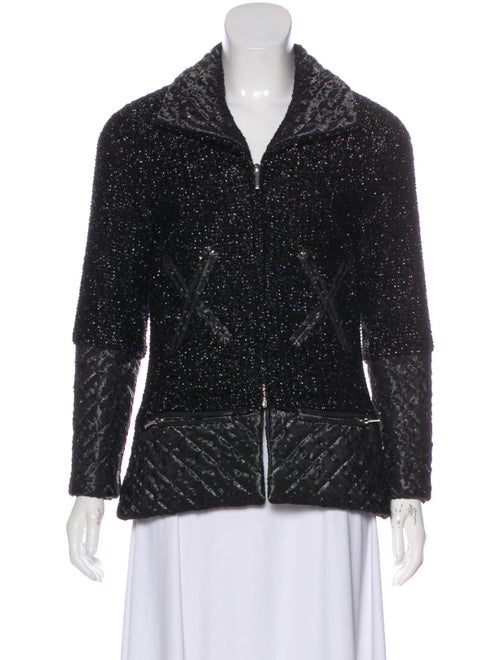 Chanel Metallic Tweed Jacket Black