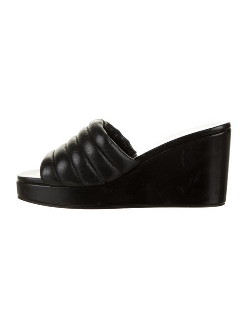 Chanel Quilted Leather Slide Wedges Black