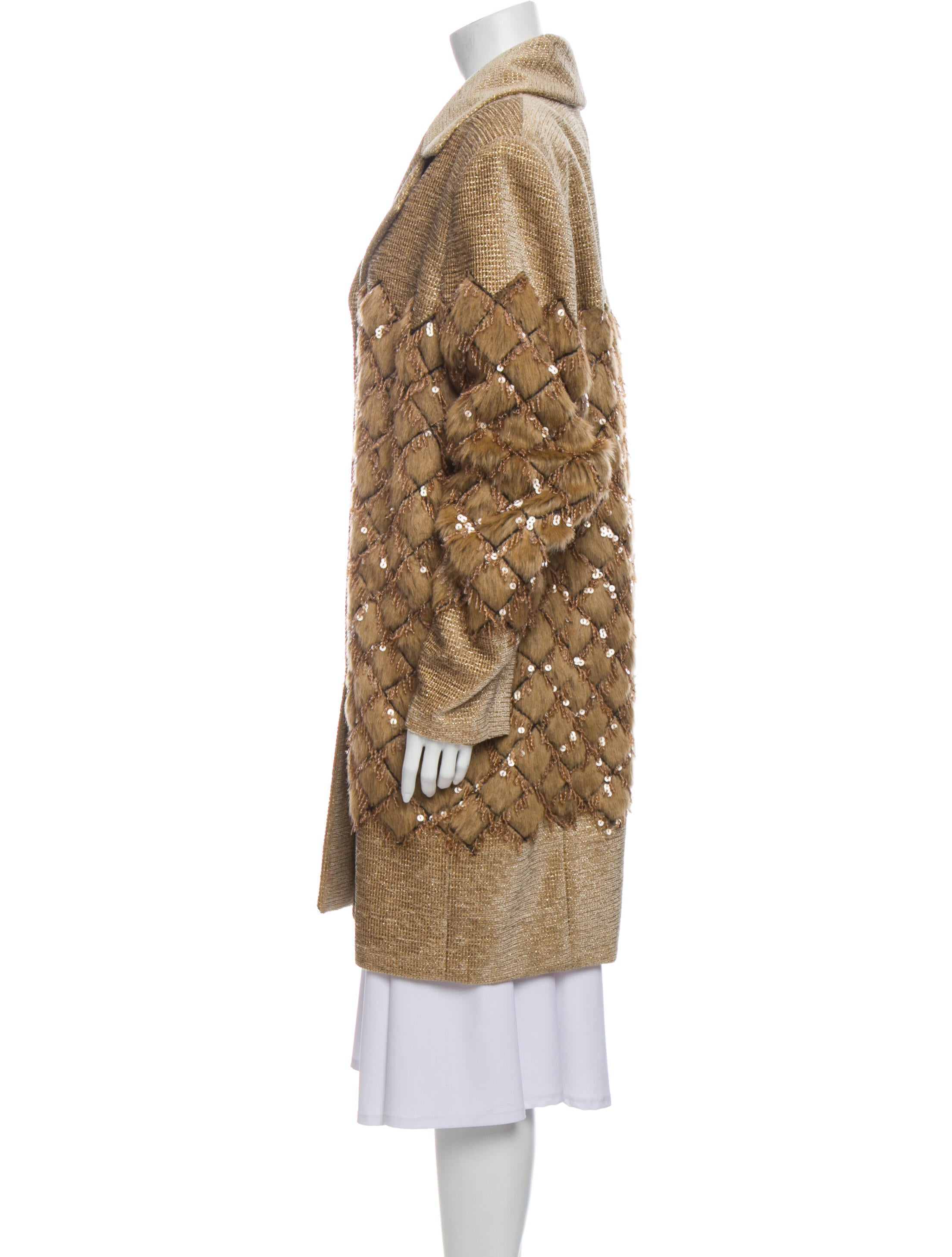 Chanel Faux FurTrimmed Coat Clothing CHA444831 The RealReal