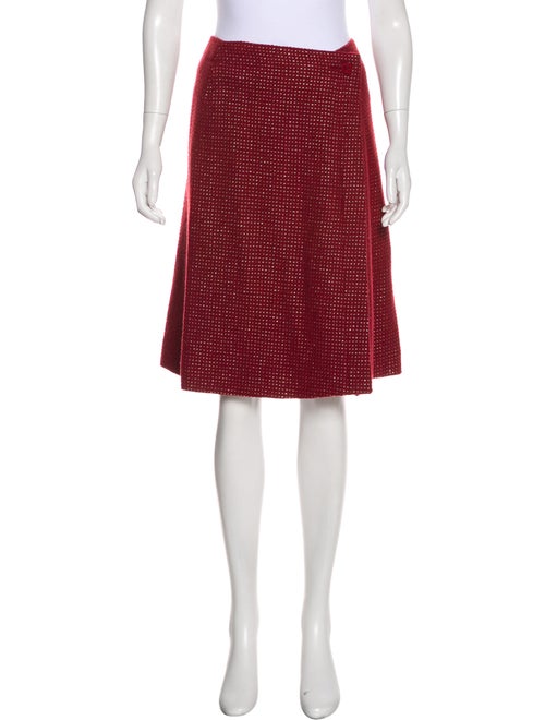 Chanel Wool Metallic Tweed Skirt metallic