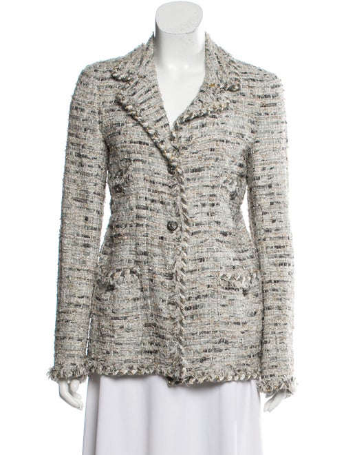 Chanel Metallic Tweed Jacket grey