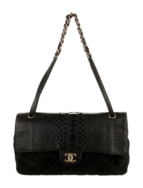 Chanel Python Flap Bag Black