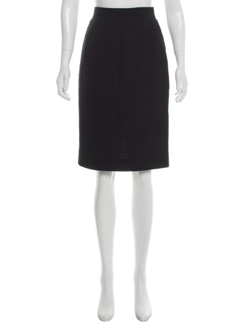 Chanel Wool Pencil Skirt Black