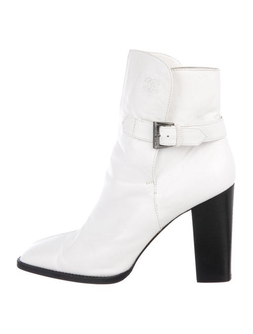 Chanel CC Ankle Boots White