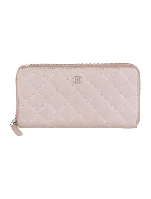 Chanel Quilted L-Gusset Wallet Pink