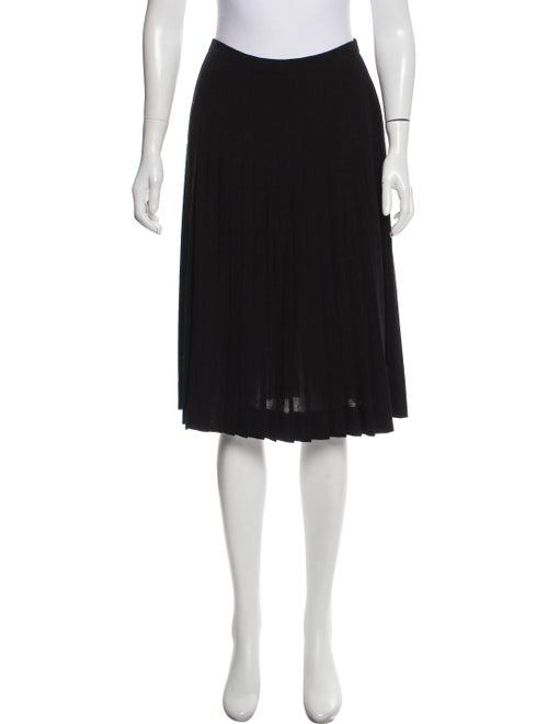 Chanel Wool Pleated Skirt Black
