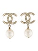 Chanel Faux Pearl Drop Earrings