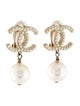 Chanel Faux Pearl Drop Earrings
