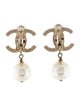 Chanel Faux Pearl Drop Earrings