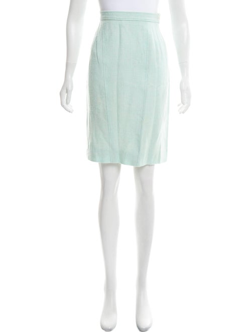 Chanel Knee-Length Pencil Skirt Blue