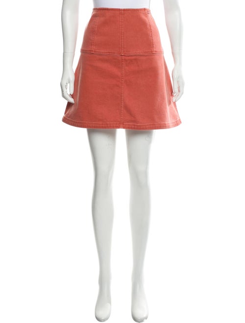 Chanel Denim Mini Skirt Orange