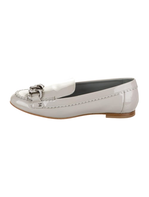Chanel Chain-Link Loafers Grey