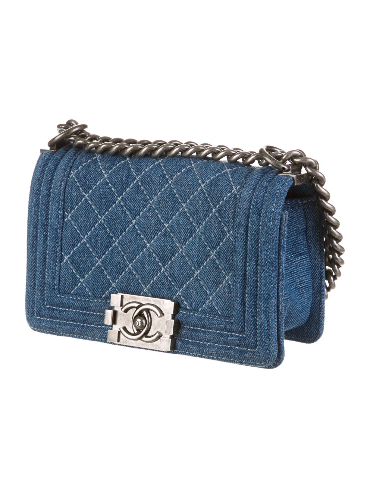 Chanel Small Denim Boy Bag Blue Shoulder Bags, Handbags CHA46258
