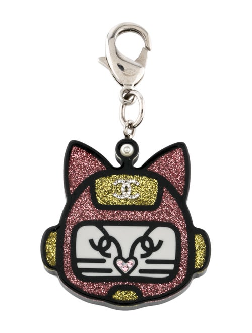 Chanel Cat Robot Bag Charm Pink