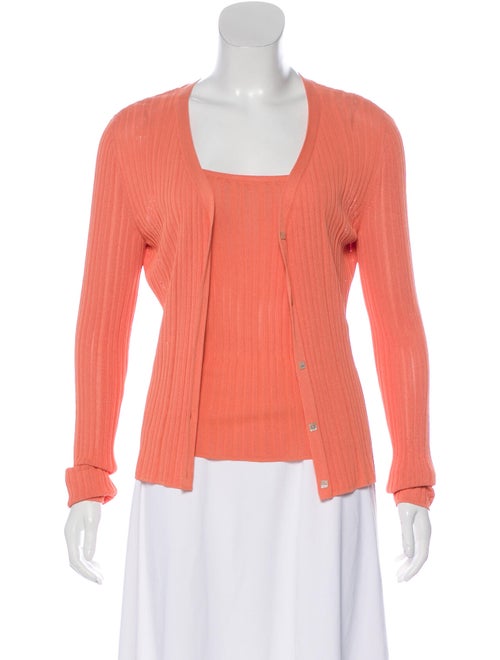 Chanel Knit Cardigan Set Blue