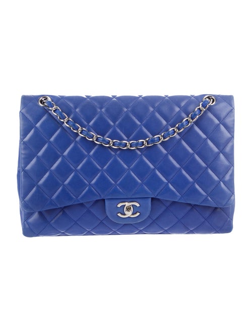 Chanel Maxi Single Flap Bag silver