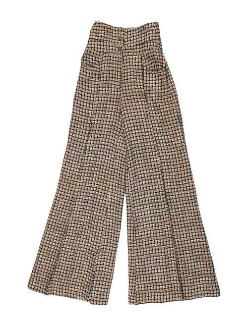 Chanel Tweed Pattern Wide Leg Pants