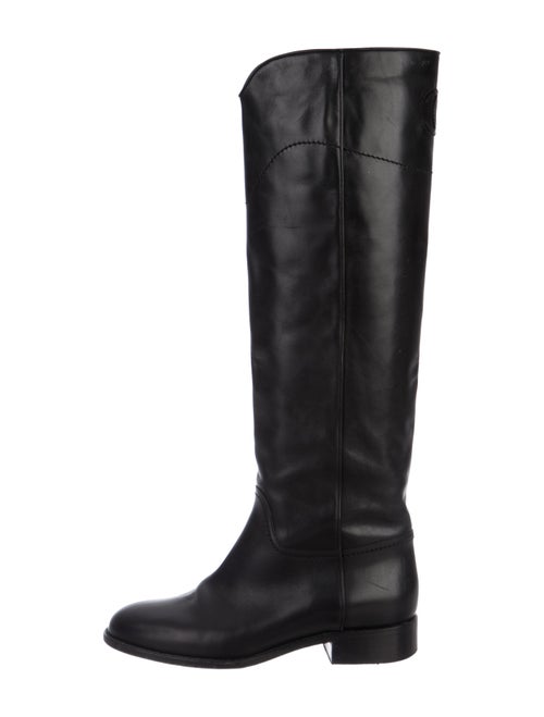 Chanel CC Leather Over-the-Knee Boots Black
