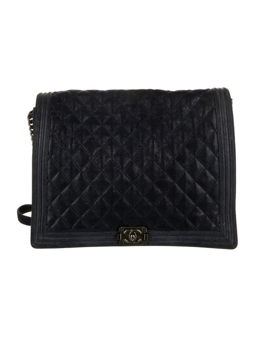 Chanel XL Gentle Boy Flap Bag silver