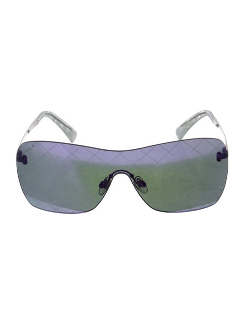 Chanel Chanel Shield Quilting Sunglasses Silver