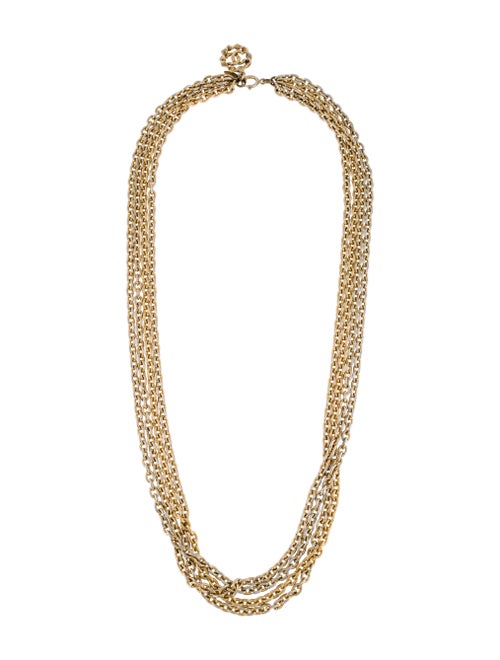 Chanel Vintage Multi-Strand Chain Necklace Gold
