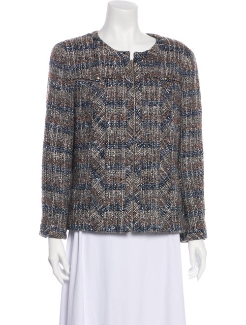 Chanel Tweed Pattern Evening Jacket Blue
