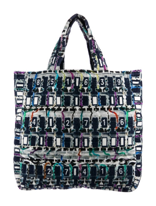 Chanel Terry Cloth Beach Tote Blue