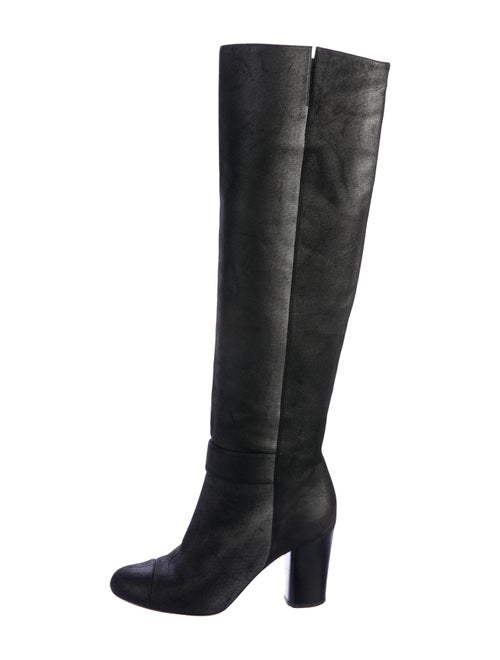 Chanel CC Knee-High Boots Metallic