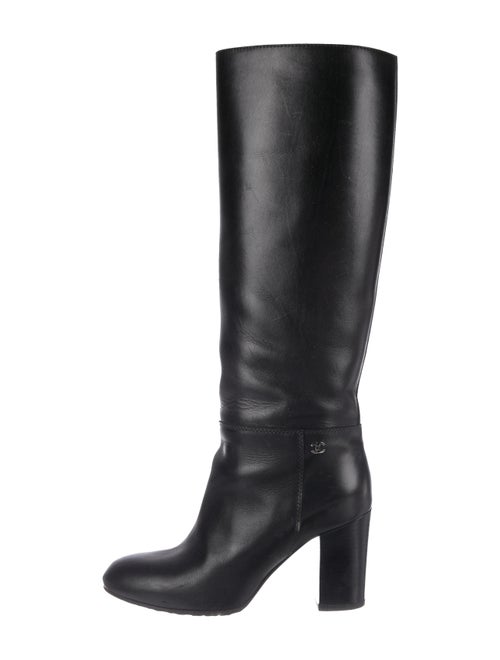 Chanel Leather Knee-High Boots Black