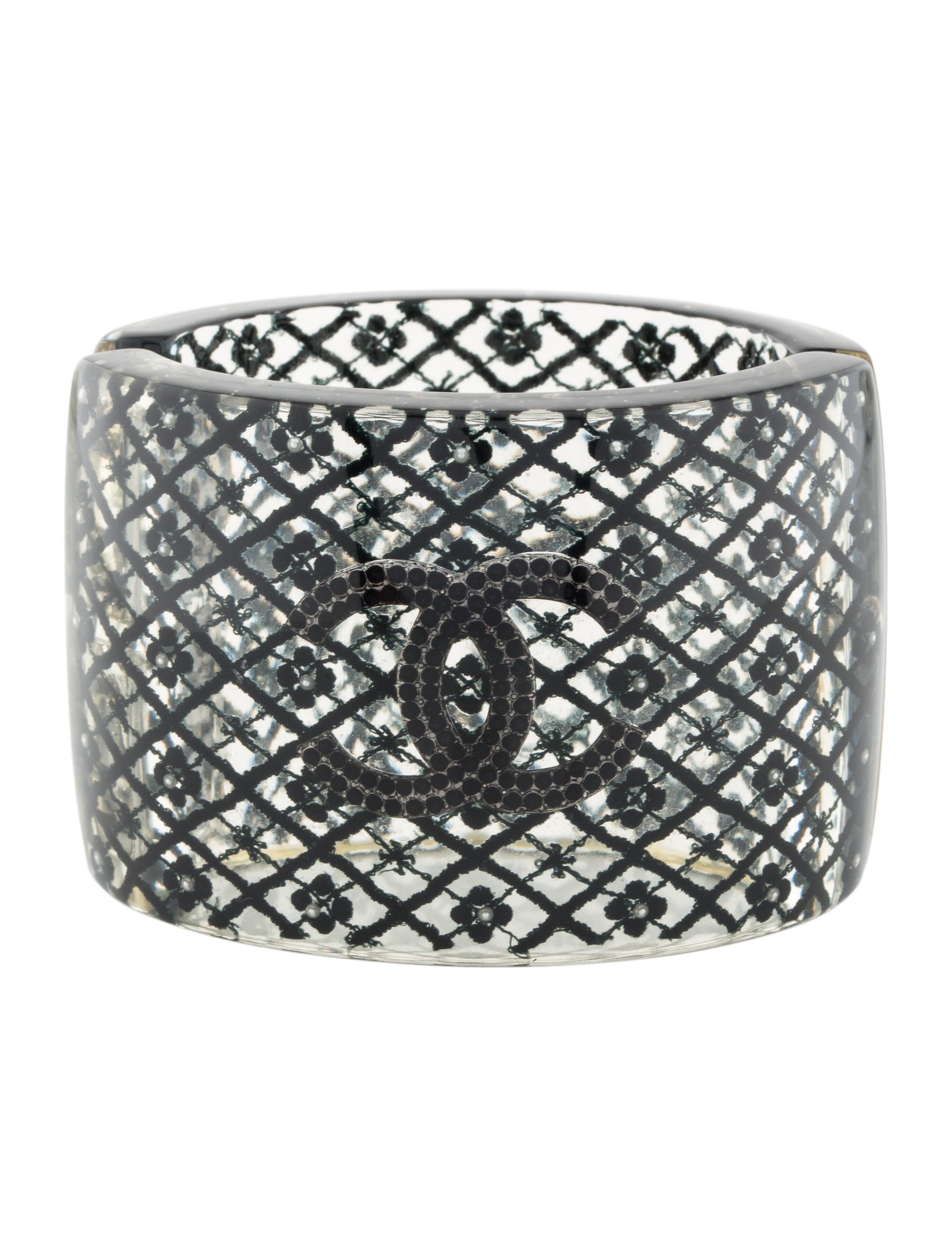 Chanel CC Resin & Faux Pearl Cuff Bracelets CHA474802 The RealReal