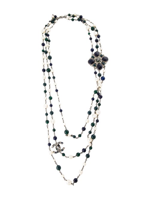 Chanel Faux Pearl, Gripoix & Enamel Multistrand Ne
