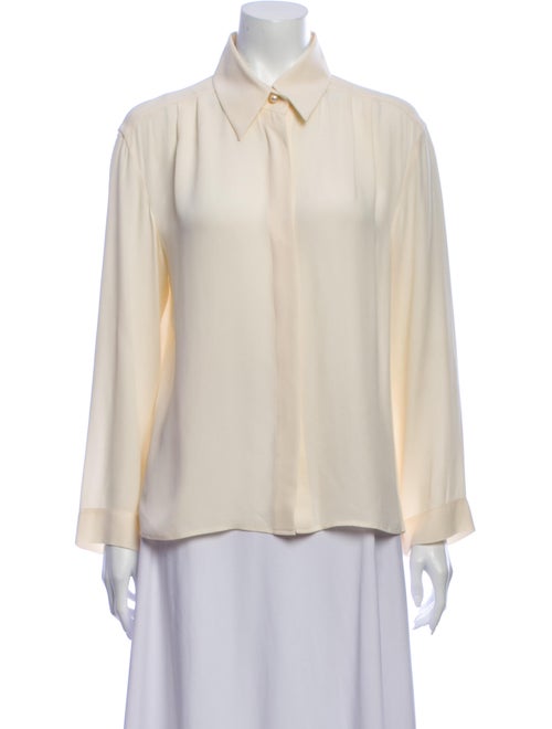 Chanel 2014 Silk Blouse White