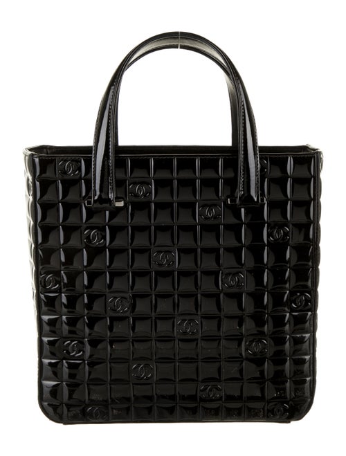 Chanel Chocolate Bar Patent Tote Black
