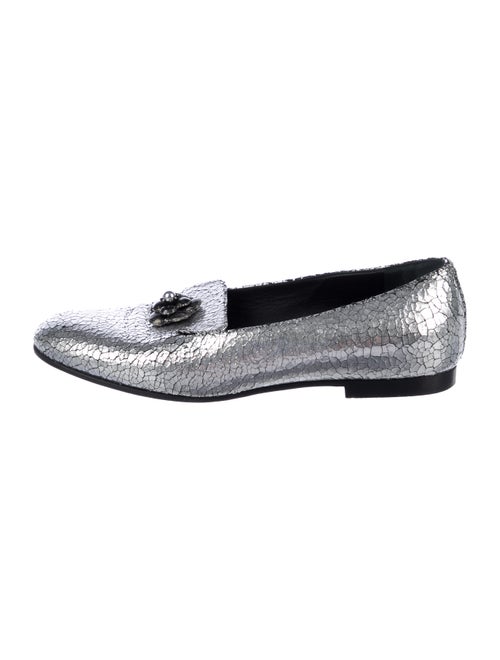 Chanel 2015 Leather Loafers Silver