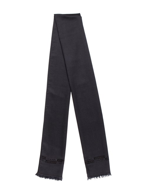 Chanel Silk Wool Logo scarf wool