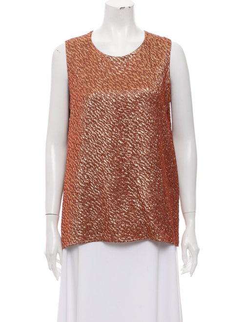 Chanel 1996 Scoop Neck Top Metallic