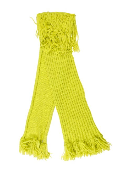 Chanel Wool & Mohair-Blend Scarf Lime