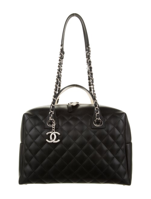 Chanel Feather Weight Bowling Bag Black
