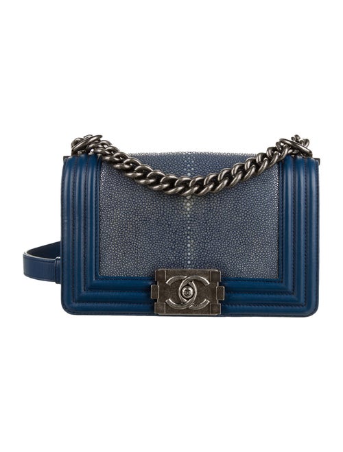 Chanel Small Galuchat Boy Bag silver