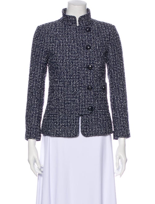 Chanel 2015 Tweed Pattern Evening Jacket Blue