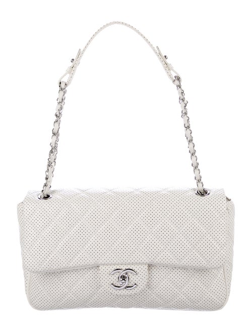 Chanel Jumbo Punch Flap Bag White
