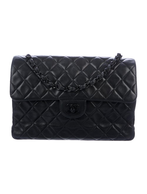 Chanel Vintage Jumbo Single Flap Bag Black