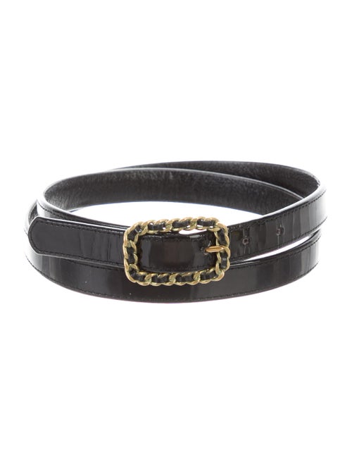 Chanel Vintage Patent Belt Black
