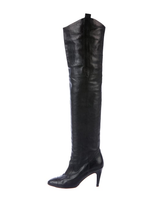Chanel Leather Over-The-Knee Boots Black