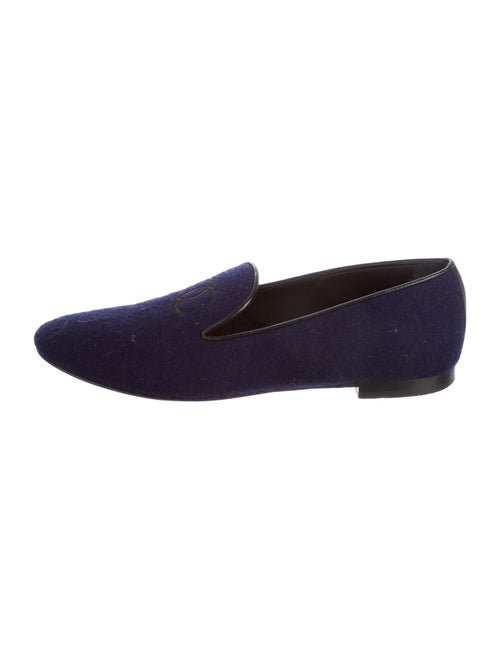 Chanel Interlocking CC Logo Loafers Blue