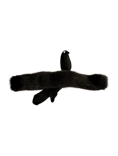 Chanel CC Mink Headband w/ Tags Black