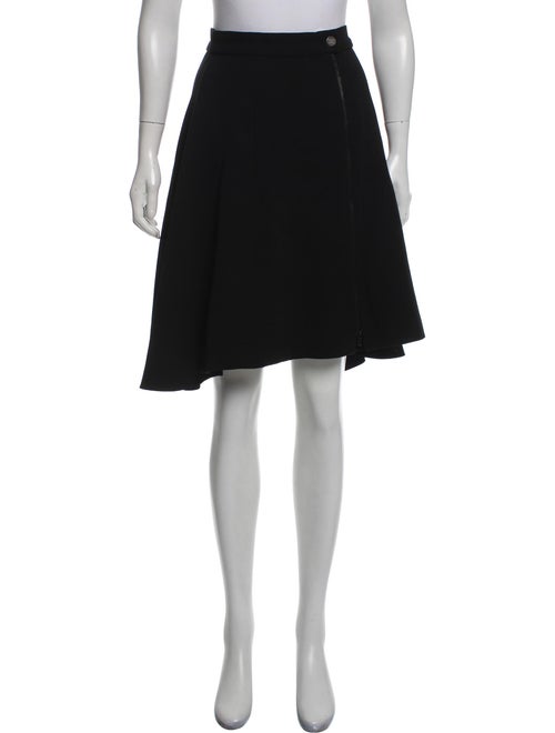 Chanel 2017 Silk Knee-Length Skirt w/ Tags Black