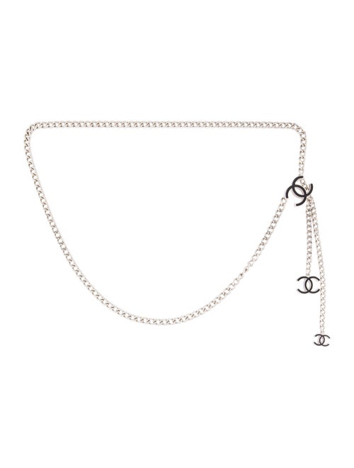 Chanel CC Chain-Link Belt Silver